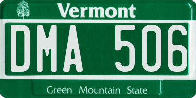 VT license plate DMA506