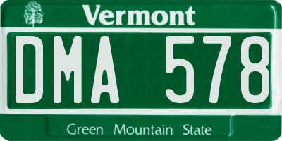 VT license plate DMA578