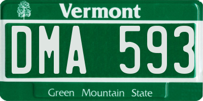 VT license plate DMA593