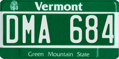 VT license plate DMA684