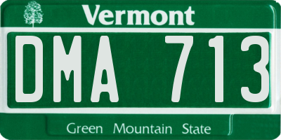 VT license plate DMA713