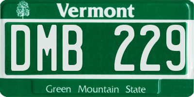 VT license plate DMB229