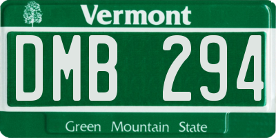 VT license plate DMB294