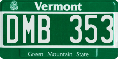 VT license plate DMB353