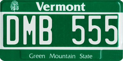 VT license plate DMB555