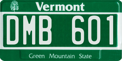 VT license plate DMB601