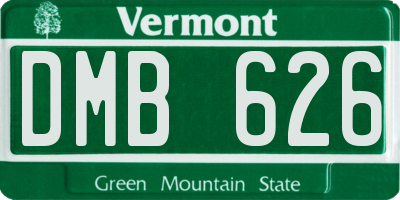 VT license plate DMB626