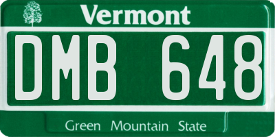 VT license plate DMB648