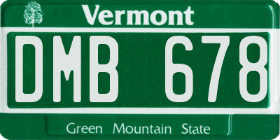 VT license plate DMB678