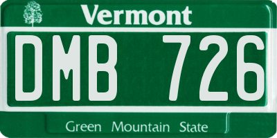 VT license plate DMB726