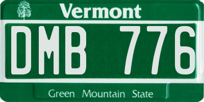 VT license plate DMB776