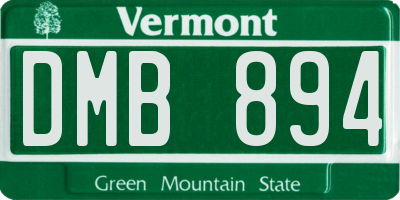 VT license plate DMB894