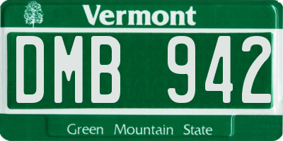 VT license plate DMB942