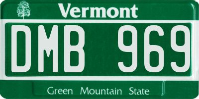 VT license plate DMB969