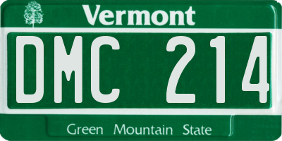 VT license plate DMC214