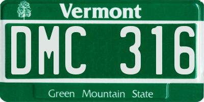 VT license plate DMC316
