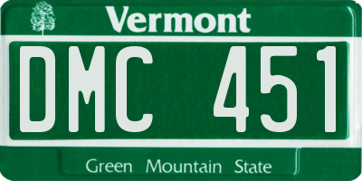 VT license plate DMC451