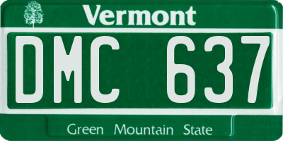 VT license plate DMC637