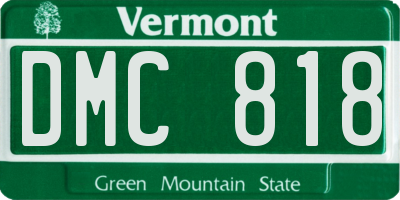 VT license plate DMC818