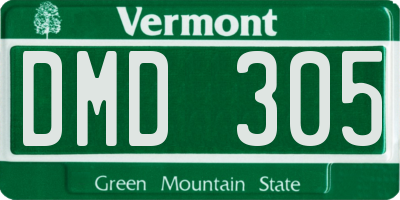 VT license plate DMD305