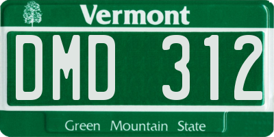 VT license plate DMD312