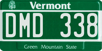 VT license plate DMD338