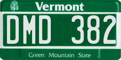 VT license plate DMD382