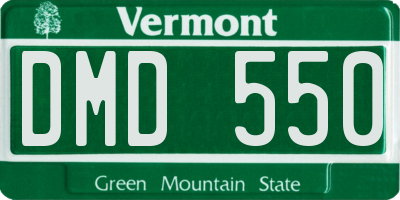 VT license plate DMD550