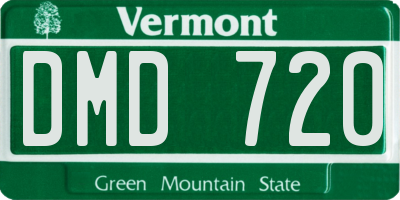 VT license plate DMD720