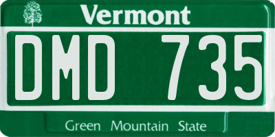 VT license plate DMD735