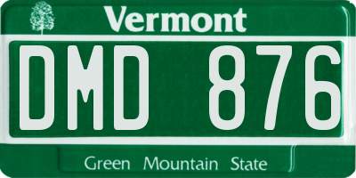 VT license plate DMD876