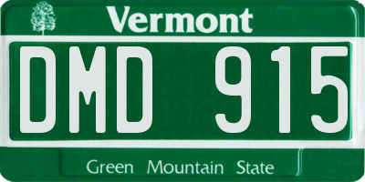 VT license plate DMD915