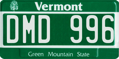 VT license plate DMD996