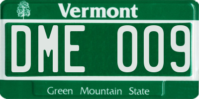 VT license plate DME009