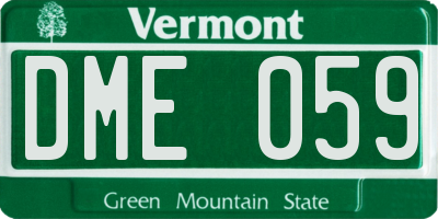 VT license plate DME059