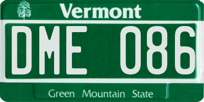 VT license plate DME086