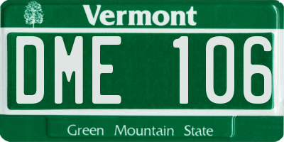 VT license plate DME106