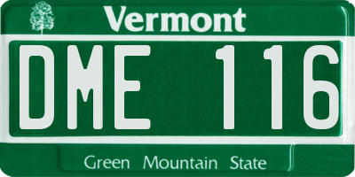 VT license plate DME116