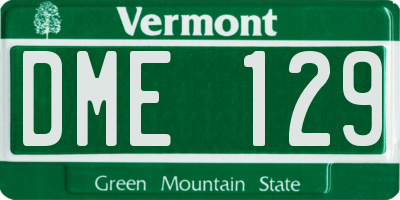 VT license plate DME129