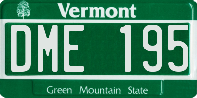 VT license plate DME195
