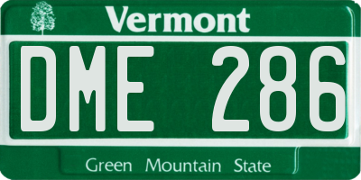 VT license plate DME286
