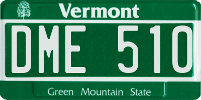 VT license plate DME510