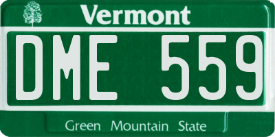 VT license plate DME559