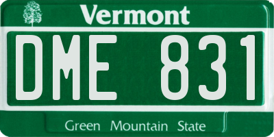 VT license plate DME831