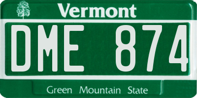 VT license plate DME874