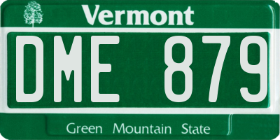 VT license plate DME879