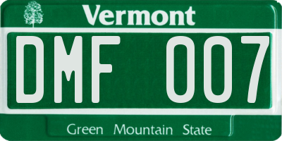 VT license plate DMF007