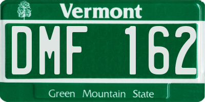 VT license plate DMF162