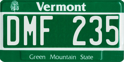 VT license plate DMF235