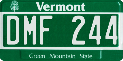 VT license plate DMF244